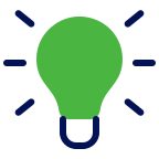 Cartoon lightbulb icon