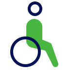 Cartoon wheelchair icon